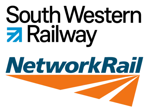 South Western Railway and Network Rail logos