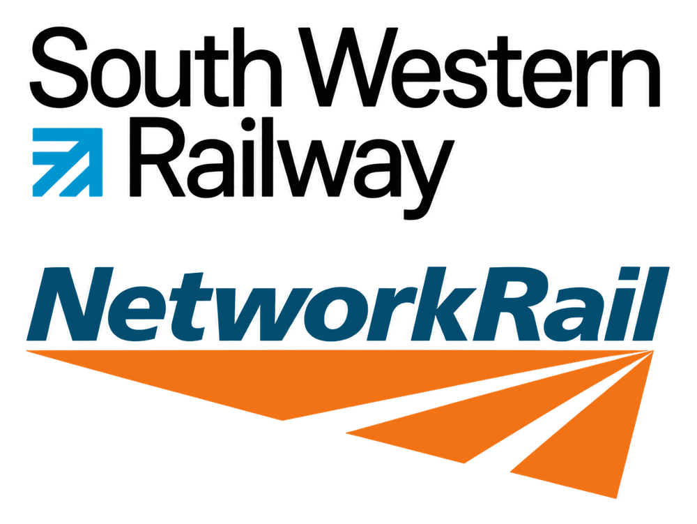South Western Railway and Network Rail logos